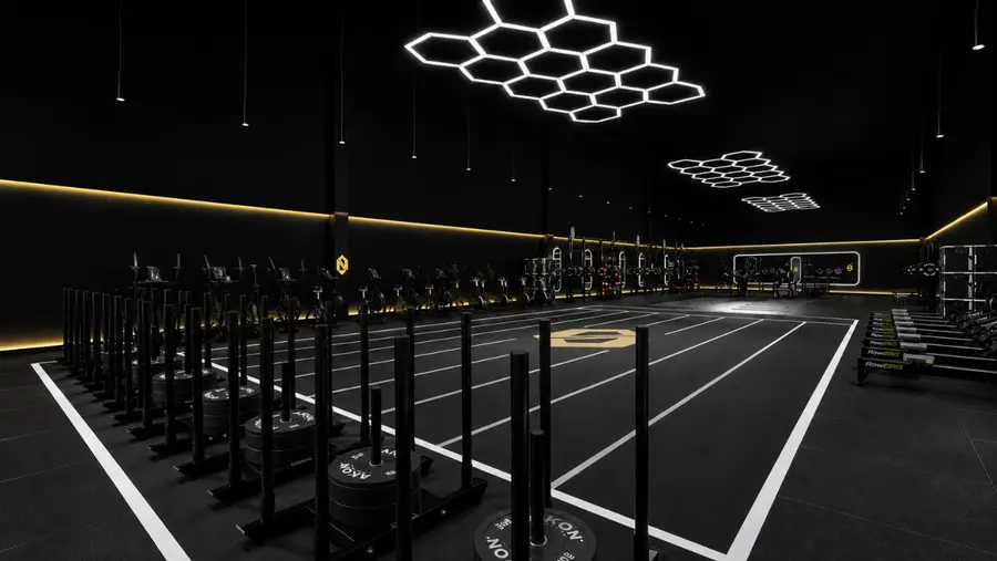 Zona de césped con 8 carriles para entrenamiento híbrido en NORTH Hybrid Club